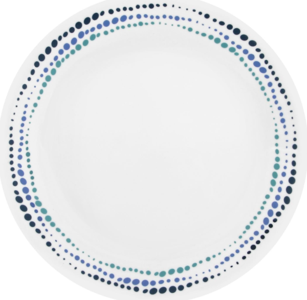 Gradient Blue Polka Dot Ceramic Flat Plate